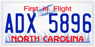 NC license plate ADX5896