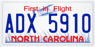 NC license plate ADX5910