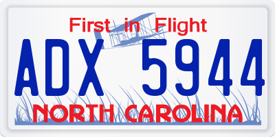 NC license plate ADX5944