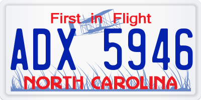 NC license plate ADX5946