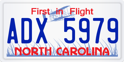 NC license plate ADX5979