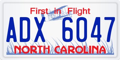 NC license plate ADX6047
