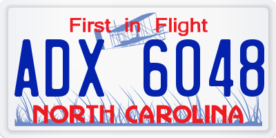 NC license plate ADX6048