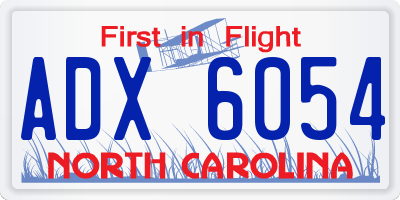 NC license plate ADX6054