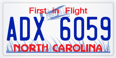 NC license plate ADX6059
