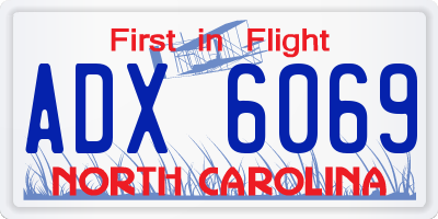 NC license plate ADX6069