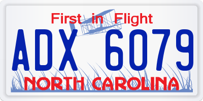 NC license plate ADX6079