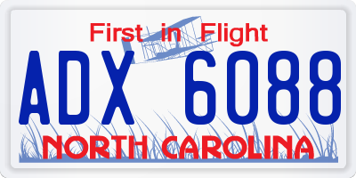 NC license plate ADX6088