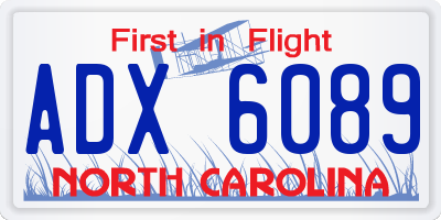 NC license plate ADX6089
