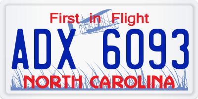 NC license plate ADX6093