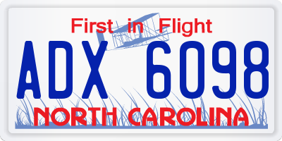 NC license plate ADX6098
