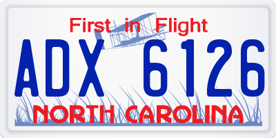 NC license plate ADX6126