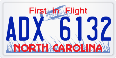 NC license plate ADX6132