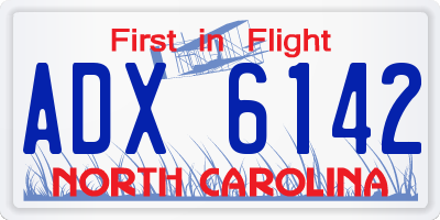 NC license plate ADX6142
