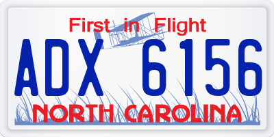 NC license plate ADX6156