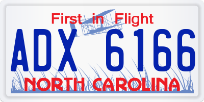 NC license plate ADX6166