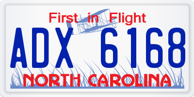 NC license plate ADX6168