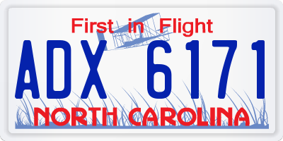 NC license plate ADX6171