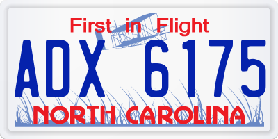 NC license plate ADX6175