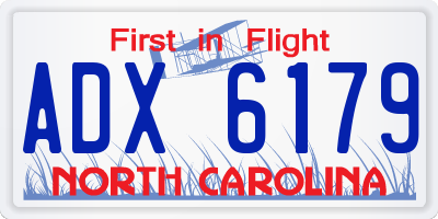 NC license plate ADX6179