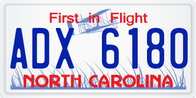 NC license plate ADX6180