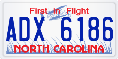 NC license plate ADX6186
