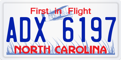 NC license plate ADX6197