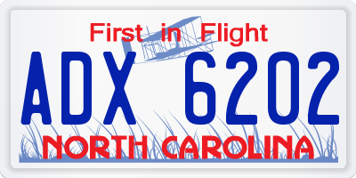 NC license plate ADX6202