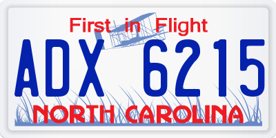 NC license plate ADX6215