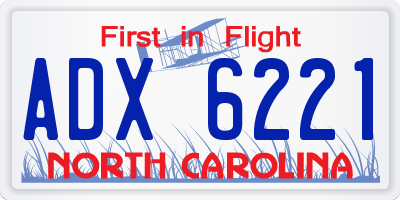 NC license plate ADX6221