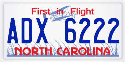 NC license plate ADX6222