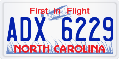 NC license plate ADX6229