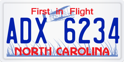 NC license plate ADX6234