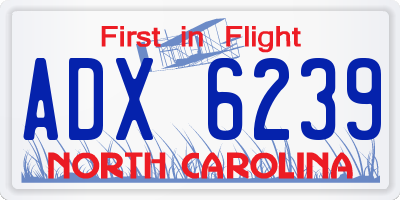 NC license plate ADX6239