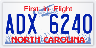 NC license plate ADX6240