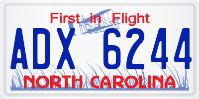 NC license plate ADX6244