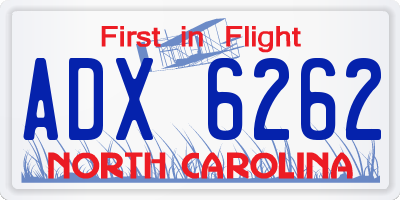NC license plate ADX6262