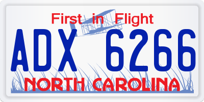NC license plate ADX6266
