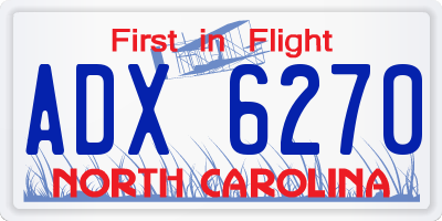NC license plate ADX6270