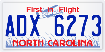 NC license plate ADX6273