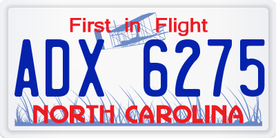 NC license plate ADX6275