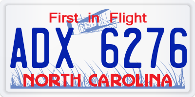 NC license plate ADX6276