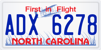 NC license plate ADX6278