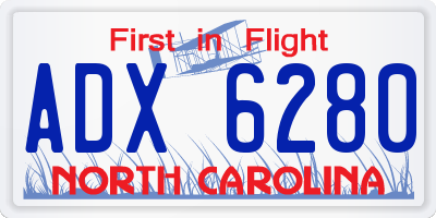 NC license plate ADX6280