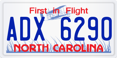 NC license plate ADX6290
