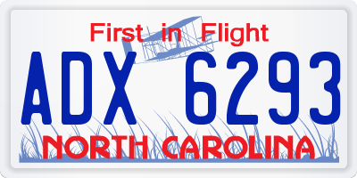 NC license plate ADX6293