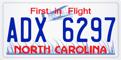 NC license plate ADX6297