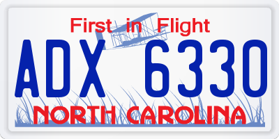 NC license plate ADX6330