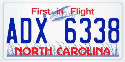 NC license plate ADX6338