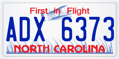 NC license plate ADX6373